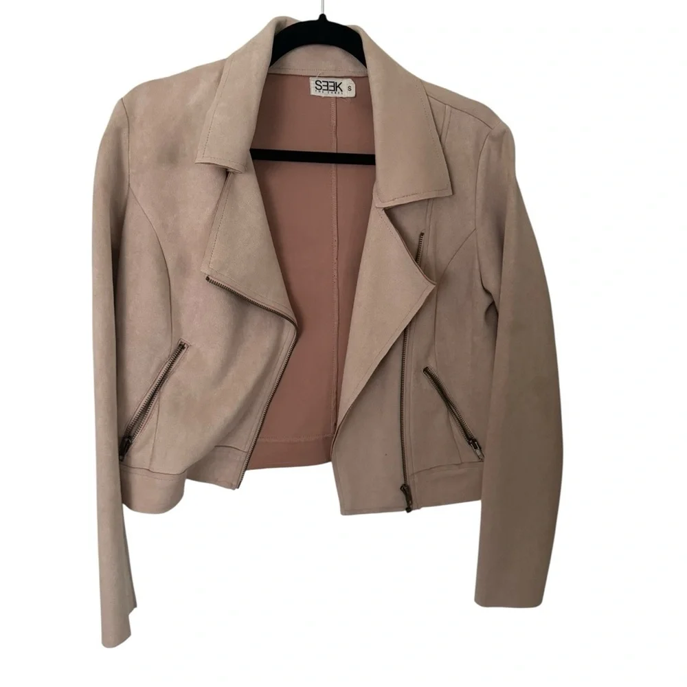 LF Seek The Label Micro Suede Moto Pink/Blush Jacket in Size Small